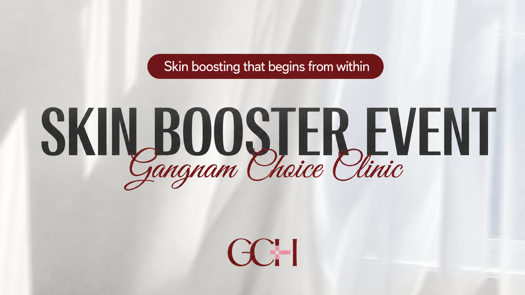 Skin Booster event at Gangnam Choice Clinic in Seoul featuring Rejuran, Juvelook, collagen injections and Potenza